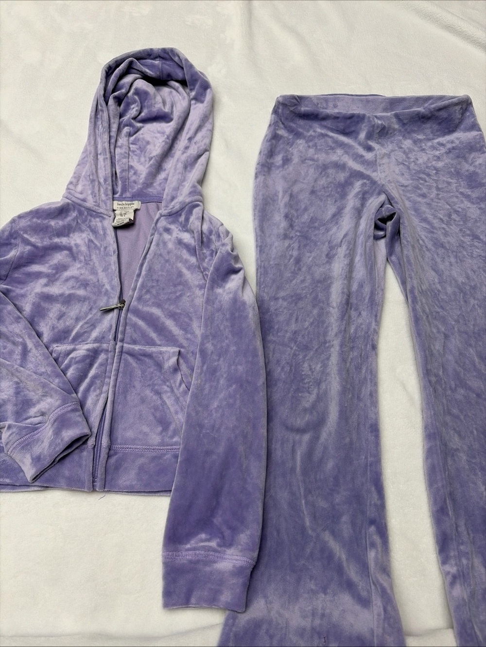 Girls 8 velour full-zip hooded sweatshirt and matching pants set
